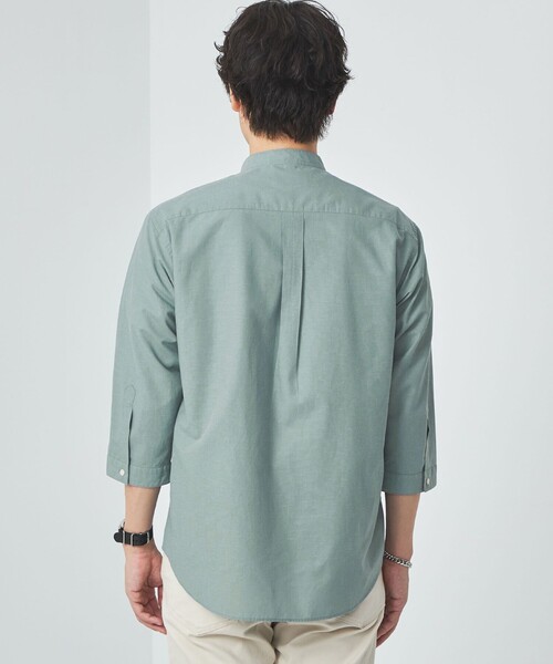 green label relaxing（グリーンレーベルリラクシング）の「イージーリネン バンドカラー 7分袖 シャツ（シャツ/ブラウス・メンズ・ケリー/グレー/ダークグリーン・S/M/L/XL/XXL）」の9枚目の写真