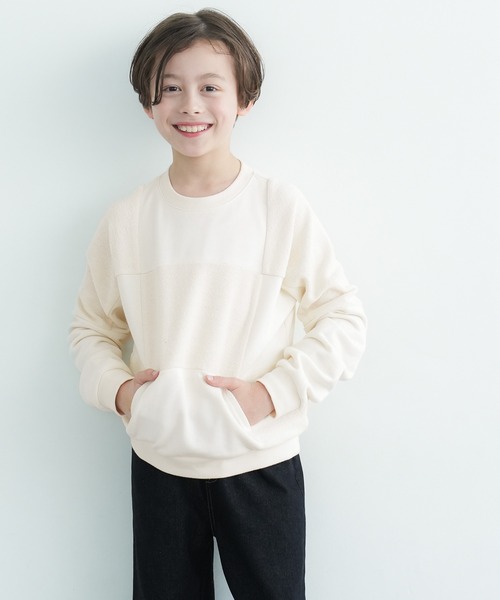 coca(coca)(コカ)の「【WEB限定セール】キッズ ブロックチェックスウェット(スウェット・キッズ・アイボリー/カーキ・110/140/130/120)」の1枚目の写真