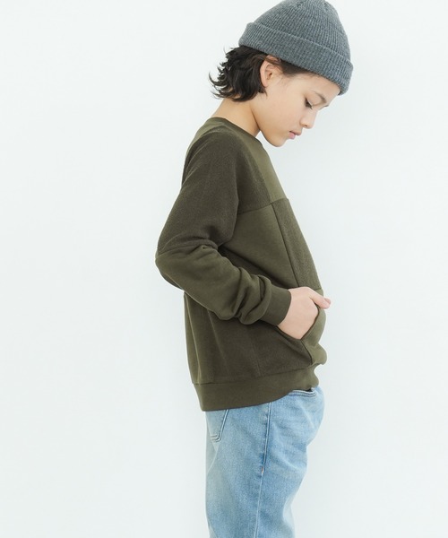 coca(coca)(コカ)の「【WEB限定セール】キッズ ブロックチェックスウェット(スウェット・キッズ・アイボリー/カーキ・110/140/130/120)」の3枚目の写真