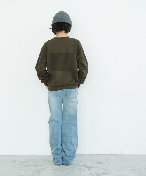 coca(coca)(コカ)の「【WEB限定セール】キッズ ブロックチェックスウェット(スウェット・キッズ・アイボリー/カーキ・110/140/130/120)」の5枚目の写真