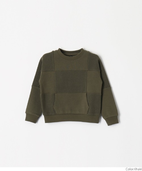 coca(coca)(コカ)の「【WEB限定セール】キッズ ブロックチェックスウェット(スウェット・キッズ・アイボリー/カーキ・110/140/130/120)」の11枚目の写真