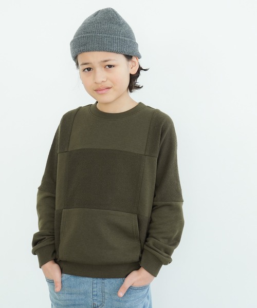 coca(coca)(コカ)の「【WEB限定セール】キッズ ブロックチェックスウェット(スウェット・キッズ・アイボリー/カーキ・110/140/130/120)」の4枚目の写真