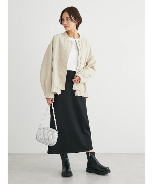 Green Parks(グリーンパークス)の「撥水加工 裾ドロストブルゾン(ブルゾン・レディース・ブラック/ライトベージュ/カーキ・FREE)」の7枚目の写真