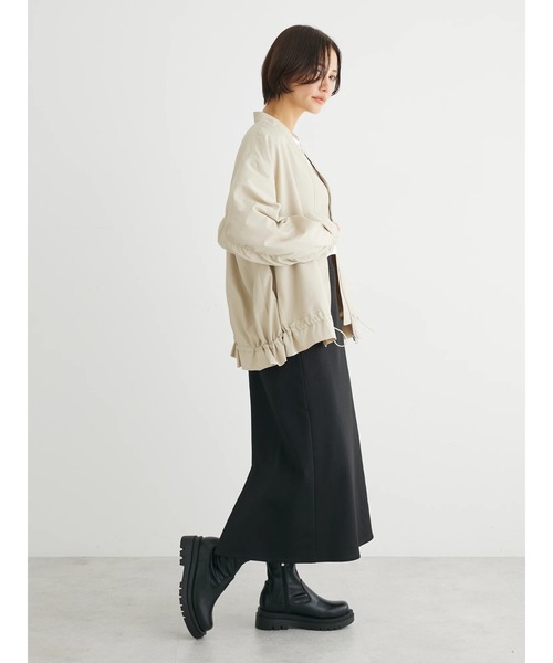 Green Parks(グリーンパークス)の「撥水加工 裾ドロストブルゾン(ブルゾン・レディース・ブラック/ライトベージュ/カーキ・FREE)」の8枚目の写真