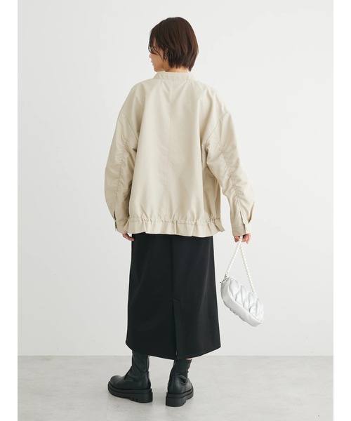 Green Parks(グリーンパークス)の「撥水加工 裾ドロストブルゾン(ブルゾン・レディース・ブラック/ライトベージュ/カーキ・FREE)」の9枚目の写真