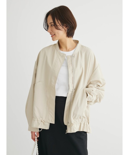 Green Parks(グリーンパークス)の「撥水加工 裾ドロストブルゾン(ブルゾン・レディース・ブラック/ライトベージュ/カーキ・FREE)」の10枚目の写真