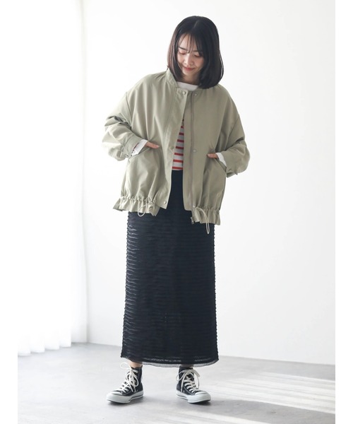 Green Parks(グリーンパークス)の「撥水加工 裾ドロストブルゾン(ブルゾン・レディース・ブラック/ライトベージュ/カーキ・FREE)」の16枚目の写真