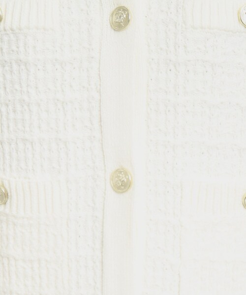 ITS'DEMO（イッツデモ）の「◆【お呼ばれ／オフィス／カジュアルにも／丈感短め】ツイード調ニットジャケット（ノーカラージャケット・レディース・ブラック系3/ブラック/オフホワイト・00）」の7枚目の写真