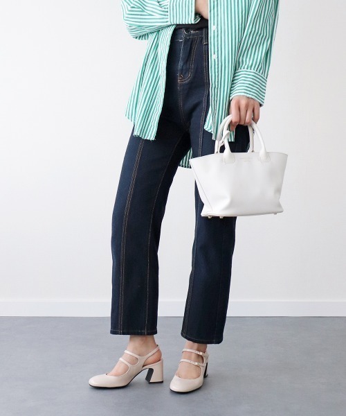 inter-chaussures（インターショシュール）の「【INTER-CHAUSSURES】ラウンドトウダブルストラップバックバンド(I41303)（パンプス・レディース・ブラック/ベージュ・35/36/37/38）」の6枚目の写真