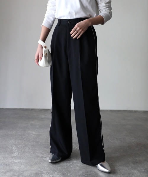 Riberry（リベリー）の「サイドラインスラックスパンツ（スラックス・レディース・チャコールグレー/ブラック/ネイビー・FREE）」の10枚目の写真