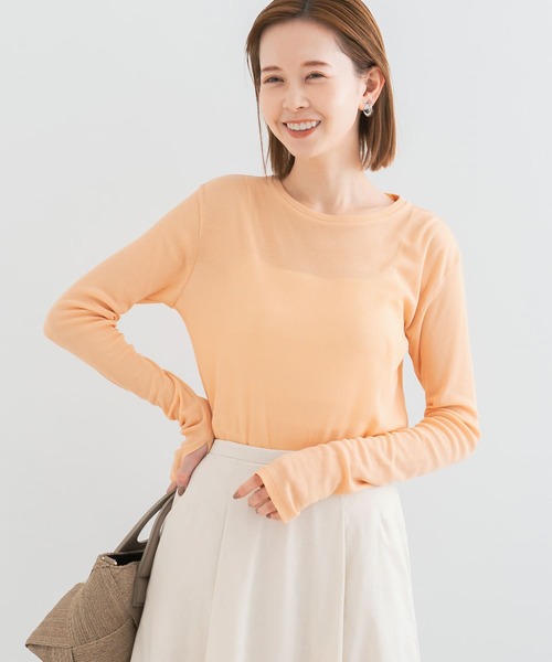 URBAN RESEARCH ROSSO WOMEN(アーバンリサーチ ロッソ)の「シアーテレコカットソー(Tシャツ/カットソー・レディース・ネイビー/オフホワイト/オレンジ・FREE)」の22枚目の写真