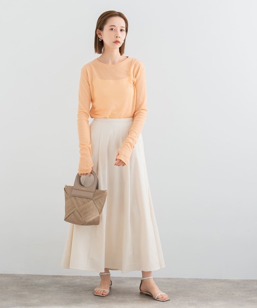 URBAN RESEARCH ROSSO WOMEN(アーバンリサーチ ロッソ)の「シアーテレコカットソー(Tシャツ/カットソー・レディース・ネイビー/オフホワイト/オレンジ・FREE)」の21枚目の写真