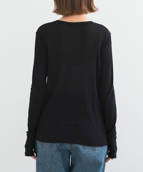 URBAN RESEARCH ROSSO WOMEN(アーバンリサーチ ロッソ)の「シアーテレコカットソー(Tシャツ/カットソー・レディース・ネイビー/オフホワイト/オレンジ・FREE)」の18枚目の写真