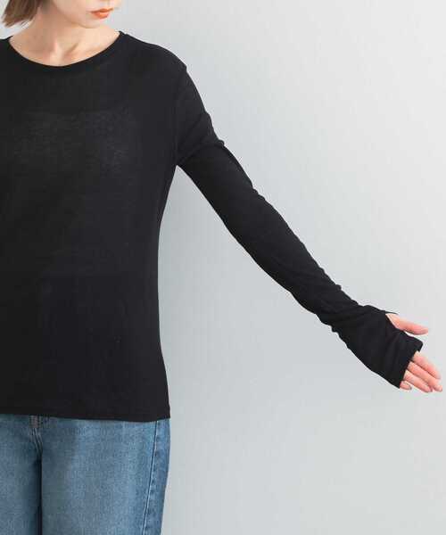 URBAN RESEARCH ROSSO WOMEN(アーバンリサーチ ロッソ)の「シアーテレコカットソー(Tシャツ/カットソー・レディース・ネイビー/オフホワイト/オレンジ・FREE)」の15枚目の写真