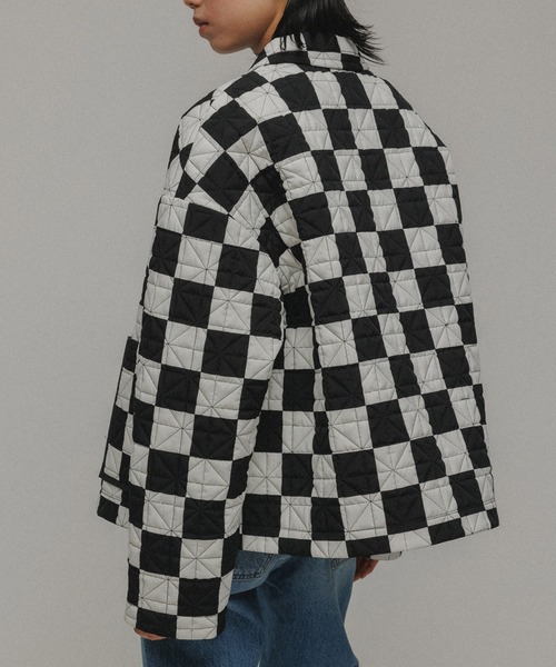 M TO R（ムウトアール）の「［JACKET］BLOCK CHECK QUILTING JACKET（その他アウター・レディース・ブラック/ベージュ・38/40/42）」の5枚目の写真