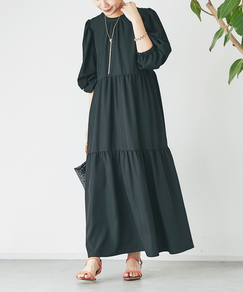 un dix cors（アンディコール）の「前後2WAYティアードワンピース（ワンピース・レディース・ブラック/イエロー・FREE）」の2枚目の写真