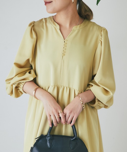 un dix cors（アンディコール）の「前後2WAYティアードワンピース（ワンピース・レディース・ブラック/イエロー・FREE）」の9枚目の写真