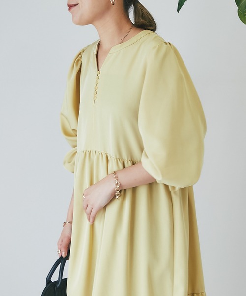 un dix cors（アンディコール）の「前後2WAYティアードワンピース（ワンピース・レディース・ブラック/イエロー・FREE）」の10枚目の写真