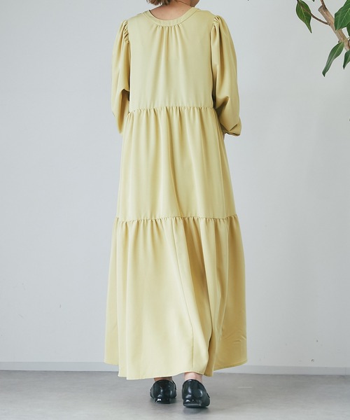 un dix cors（アンディコール）の「前後2WAYティアードワンピース（ワンピース・レディース・ブラック/イエロー・FREE）」の6枚目の写真