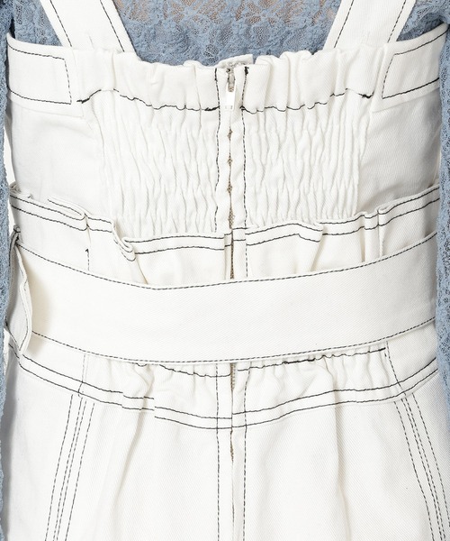 REDYAZEL（レディアゼル）の「デニムジャンスカ（ジャンパースカート・レディース・オフホワイト/ネイビー/ブラック・SMALL/MEDIUM）」の7枚目の写真