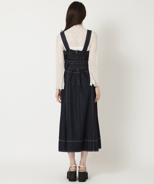 REDYAZEL（レディアゼル）の「デニムジャンスカ（ジャンパースカート・レディース・オフホワイト/ネイビー/ブラック・SMALL/MEDIUM）」の21枚目の写真