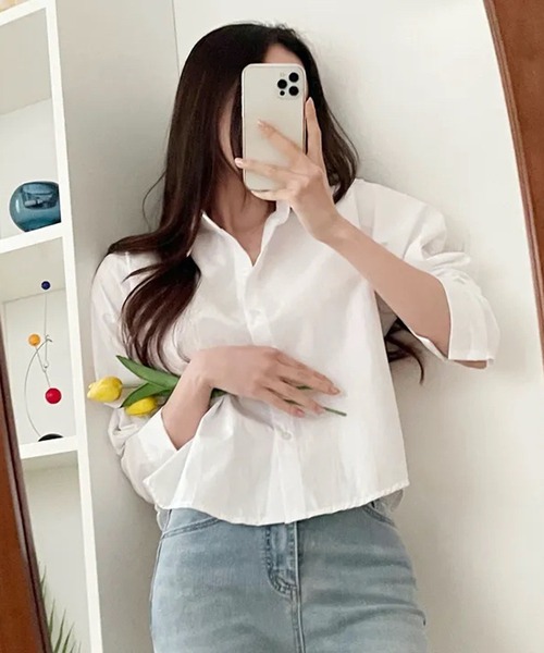 HALEY PESCA(ヘーリーペスカ)の「HALEY PESCA/クロップドカラーシャツ(シャツ/ブラウス・レディース・ネイビー/イエロー/グリーン/ホワイト/ブルー・MEDIUM/LARGE/SMALL)」の21枚目の写真