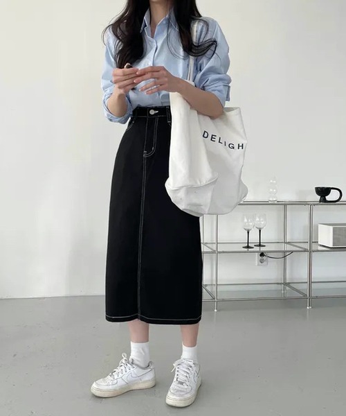 HALEY PESCA(ヘーリーペスカ)の「HALEY PESCA/クロップドカラーシャツ(シャツ/ブラウス・レディース・ネイビー/イエロー/グリーン/ホワイト/ブルー・MEDIUM/LARGE/SMALL)」の8枚目の写真