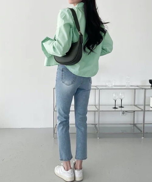 HALEY PESCA(ヘーリーペスカ)の「HALEY PESCA/クロップドカラーシャツ(シャツ/ブラウス・レディース・ネイビー/イエロー/グリーン/ホワイト/ブルー・MEDIUM/LARGE/SMALL)」の14枚目の写真