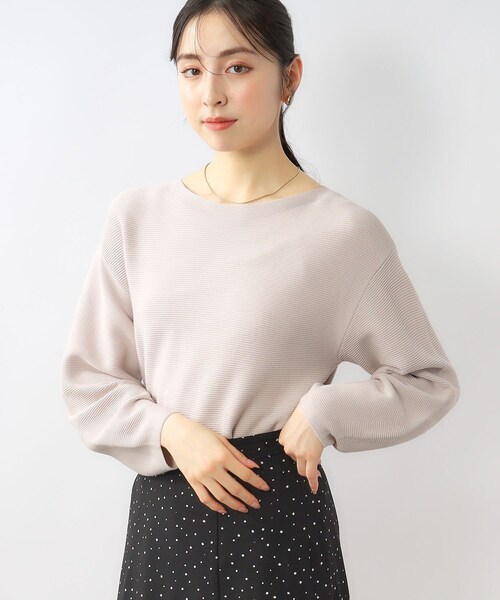 index（インデックス）の「◆≪XS-LLsize≫ 5color ボートネックニット/オーガニックコットン【UV/洗濯機洗い可】（ニット/セーター・レディース・オレンジ系/ライトイエロー系/ホワイト系3/ナチュラル/ネイビー・40/34/36/42/38）」の3枚目の写真