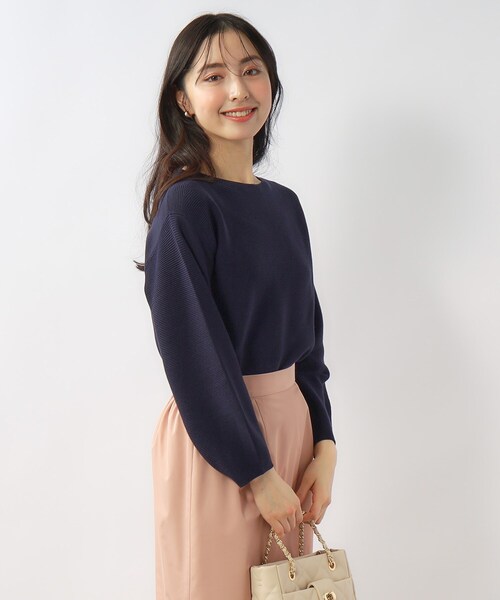 index（インデックス）の「◆≪XS-LLsize≫ 5color ボートネックニット/オーガニックコットン【UV/洗濯機洗い可】（ニット/セーター・レディース・オレンジ系/ライトイエロー系/ホワイト系3/ナチュラル/ネイビー・40/34/36/42/38）」の19枚目の写真