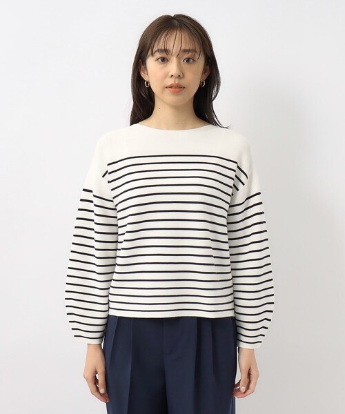 index（インデックス）の「◆≪XS-LLsize≫ 5color ボートネックニット/オーガニックコットン【UV/洗濯機洗い可】（ニット/セーター・レディース・オレンジ系/ライトイエロー系/ホワイト系3/ナチュラル/ネイビー・40/34/36/42/38）」の15枚目の写真