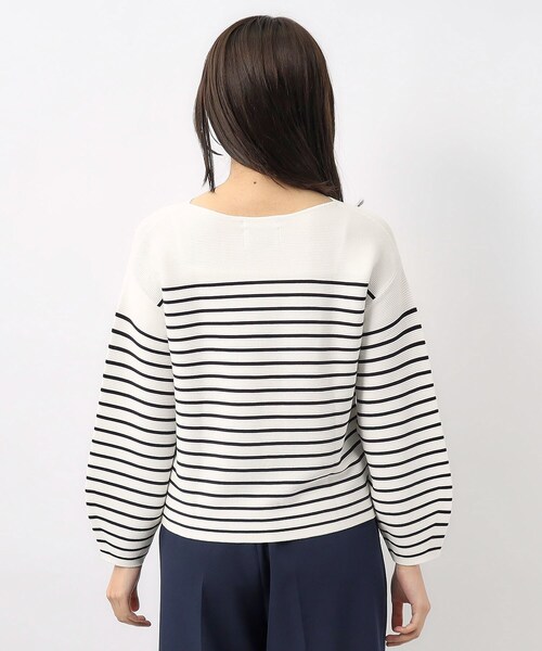 index（インデックス）の「◆≪XS-LLsize≫ 5color ボートネックニット/オーガニックコットン【UV/洗濯機洗い可】（ニット/セーター・レディース・オレンジ系/ライトイエロー系/ホワイト系3/ナチュラル/ネイビー・40/34/36/42/38）」の7枚目の写真