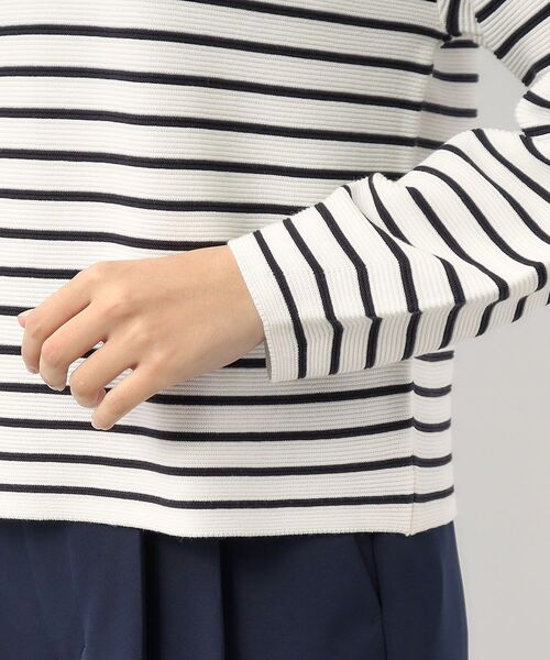 index（インデックス）の「◆≪XS-LLsize≫ 5color ボートネックニット/オーガニックコットン【UV/洗濯機洗い可】（ニット/セーター・レディース・オレンジ系/ライトイエロー系/ホワイト系3/ナチュラル/ネイビー・40/34/36/42/38）」の9枚目の写真