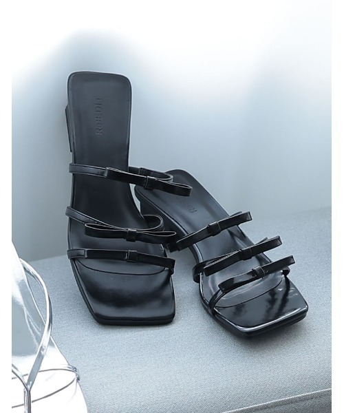 Re:EDIT（リエディ）の「[2024SS COLLECTION][大きいサイズ有]スクエアトゥリボンベルトサンダル（サンダル・レディース・シルバー/ブラック/ホワイト・SMALL/MEDIUM/LARGE/X-LARGE）」の5枚目の写真