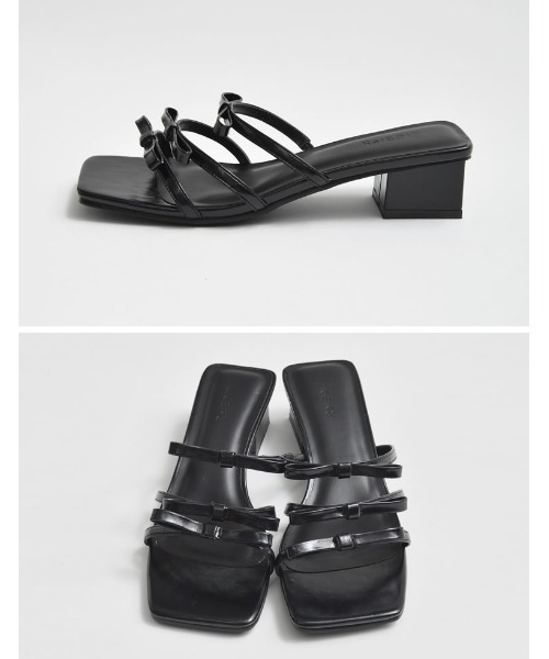 Re:EDIT（リエディ）の「[2024SS COLLECTION][大きいサイズ有]スクエアトゥリボンベルトサンダル（サンダル・レディース・シルバー/ブラック/ホワイト・SMALL/MEDIUM/LARGE/X-LARGE）」の12枚目の写真