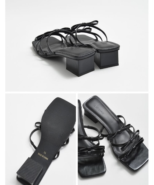 Re:EDIT（リエディ）の「[2024SS COLLECTION][大きいサイズ有]スクエアトゥリボンベルトサンダル（サンダル・レディース・シルバー/ブラック/ホワイト・SMALL/MEDIUM/LARGE/X-LARGE）」の13枚目の写真