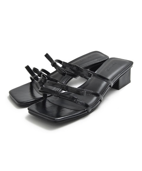 Re:EDIT（リエディ）の「[2024SS COLLECTION][大きいサイズ有]スクエアトゥリボンベルトサンダル（サンダル・レディース・シルバー/ブラック/ホワイト・SMALL/MEDIUM/LARGE/X-LARGE）」の14枚目の写真