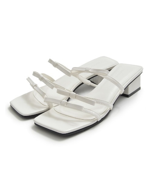 Re:EDIT（リエディ）の「[2024SS COLLECTION][大きいサイズ有]スクエアトゥリボンベルトサンダル（サンダル・レディース・シルバー/ブラック/ホワイト・SMALL/MEDIUM/LARGE/X-LARGE）」の15枚目の写真
