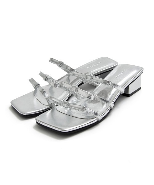 Re:EDIT（リエディ）の「[2024SS COLLECTION][大きいサイズ有]スクエアトゥリボンベルトサンダル（サンダル・レディース・シルバー/ブラック/ホワイト・SMALL/MEDIUM/LARGE/X-LARGE）」の16枚目の写真