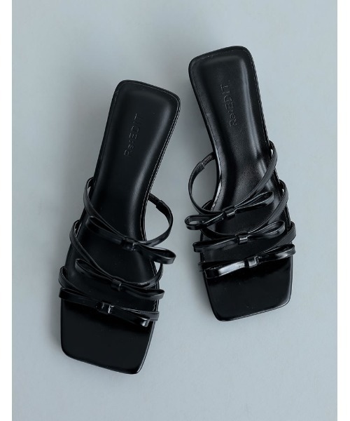 Re:EDIT（リエディ）の「[2024SS COLLECTION][大きいサイズ有]スクエアトゥリボンベルトサンダル（サンダル・レディース・シルバー/ブラック/ホワイト・SMALL/MEDIUM/LARGE/X-LARGE）」の17枚目の写真