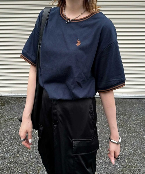 tシャツ 「U.S. POLO ASSN.」配色デザインリブロンT レディース U.S. POLO ASSN. tシャツ 「U.S. ASSN.」配色デザインリブロンT