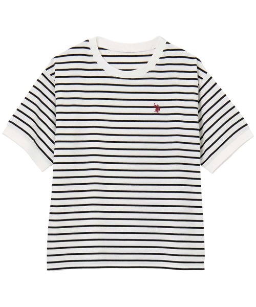 U.S. POLO ASSN.(ユーエスポロアッスン)の「GeeRA別注【U.S. POLO ASSN.】ワンポイント刺繍オーバーサイズライン配色Tシャツ(Tシャツ/カットソー・レディース・モカ/オフホワイト/ブラック/その他/オートミール/ネイビー・LARGE/X-LARGE/MEDIUM)」の18枚目の写真