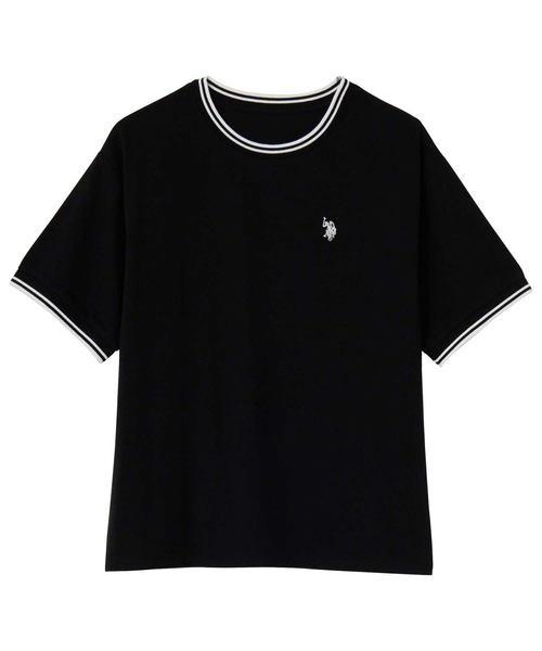 U.S. POLO ASSN.(ユーエスポロアッスン)の「GeeRA別注【U.S. POLO ASSN.】ワンポイント刺繍オーバーサイズライン配色Tシャツ(Tシャツ/カットソー・レディース・モカ/オフホワイト/ブラック/その他/オートミール/ネイビー・LARGE/X-LARGE/MEDIUM)」の16枚目の写真