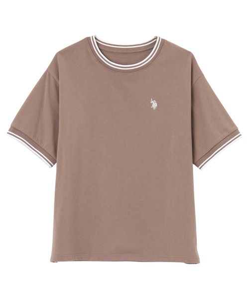 U.S. POLO ASSN.(ユーエスポロアッスン)の「GeeRA別注【U.S. POLO ASSN.】ワンポイント刺繍オーバーサイズライン配色Tシャツ(Tシャツ/カットソー・レディース・モカ/オフホワイト/ブラック/その他/オートミール/ネイビー・LARGE/X-LARGE/MEDIUM)」の17枚目の写真