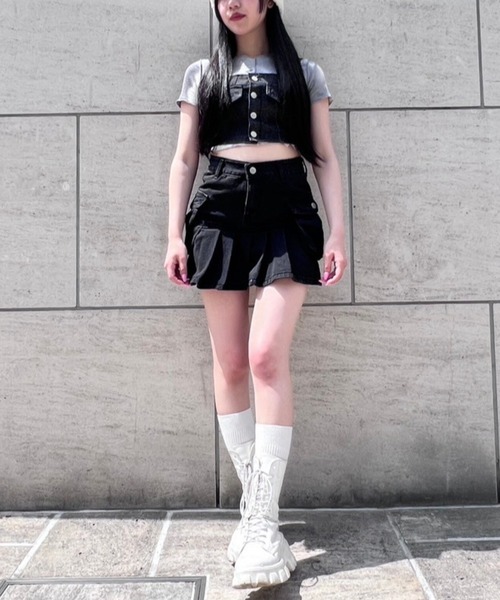 Figments（フィグメンツ）の「デニムビスチェ（ベスト・レディース・ブルー/ブラック・FREE）」の10枚目の写真