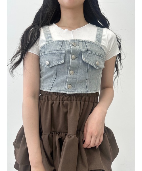 Figments（フィグメンツ）の「デニムビスチェ（ベスト・レディース・ブルー/ブラック・FREE）」の5枚目の写真
