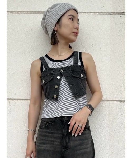 Figments（フィグメンツ）の「デニムビスチェ（ベスト・レディース・ブルー/ブラック・FREE）」の16枚目の写真