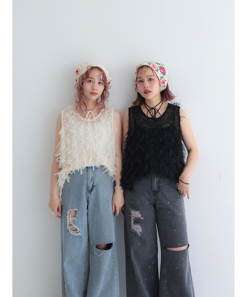 tulle jacquard vest（ベスト）｜jumelle（ジュメロ）