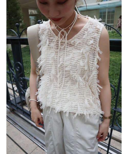 tulle jacquard vest（ベスト）｜jumelle（ジュメロ）