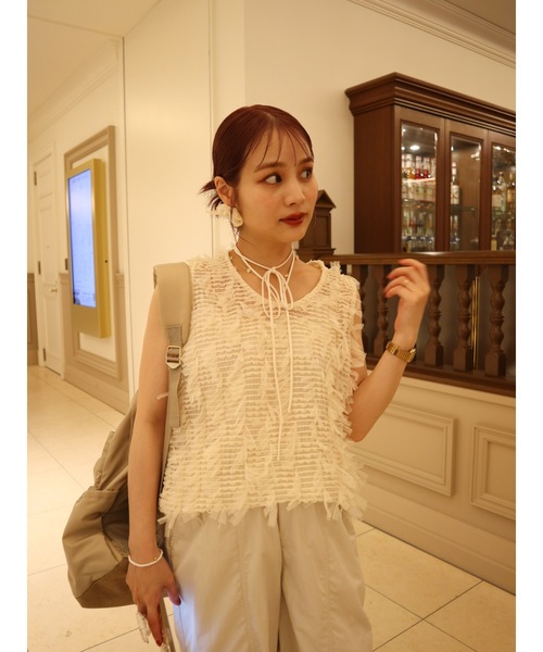tulle jacquard vest（ベスト）｜jumelle（ジュメロ）
